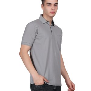 Polo Tshirt for Men with Pocket in Matty Fabric Rama Green