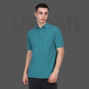 Polo Tshirt for Men with Pocket in Matty Fabric Light Grey